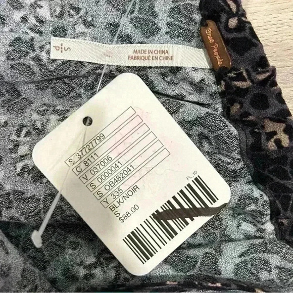 NWT Free People Patterned Ruffle Off Shoulder Mini Dress Removable Straps Size S - Picture 2 of 7